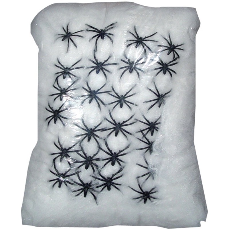 TOILE D'ARAIGNEE BLANCHE AVEC ARAIGNEES 500 G TOILE D'ARAIGNEE BLANCHE AVEC ARAIGNEES 500 G