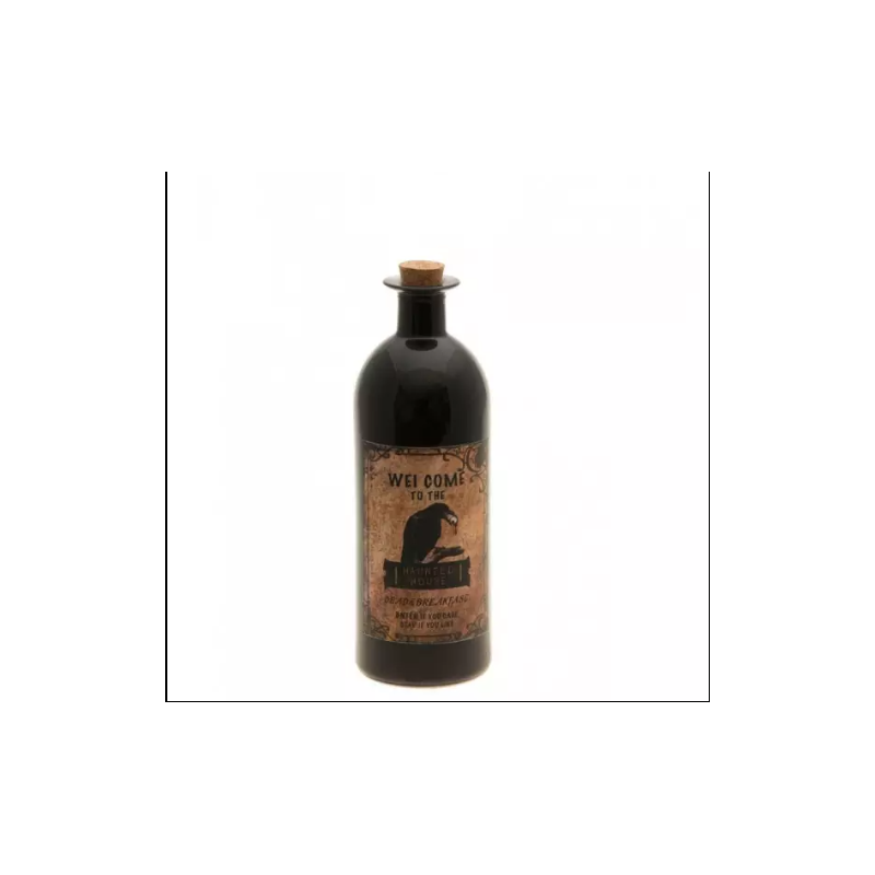 BOUTEILLE VERRE HALLOWEEN CORBEAU 7 X 21 CM BOUTEILLE VERRE HALLOWEEN CORBEAU 7 X 21 CM