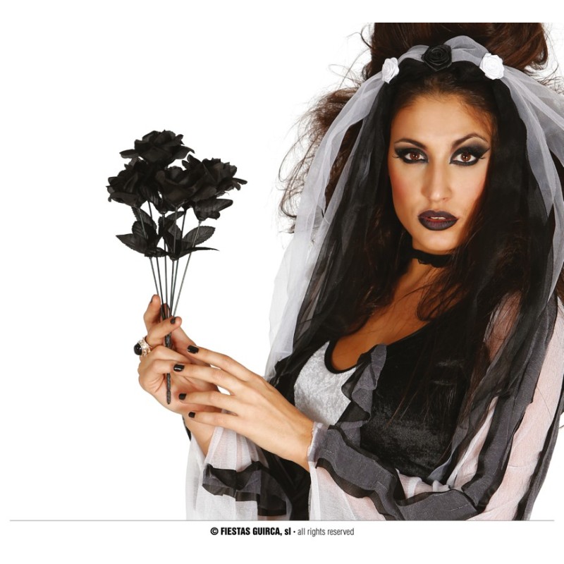 BOUQUET DE ROSES NOIRES 35 CM BOUQUET DE ROSES NOIRES 35 CM
