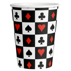 10 GOBELETS CASINO PIQUE TREFLE CARREAU COEUR BLANC ROUGE ET NOIR