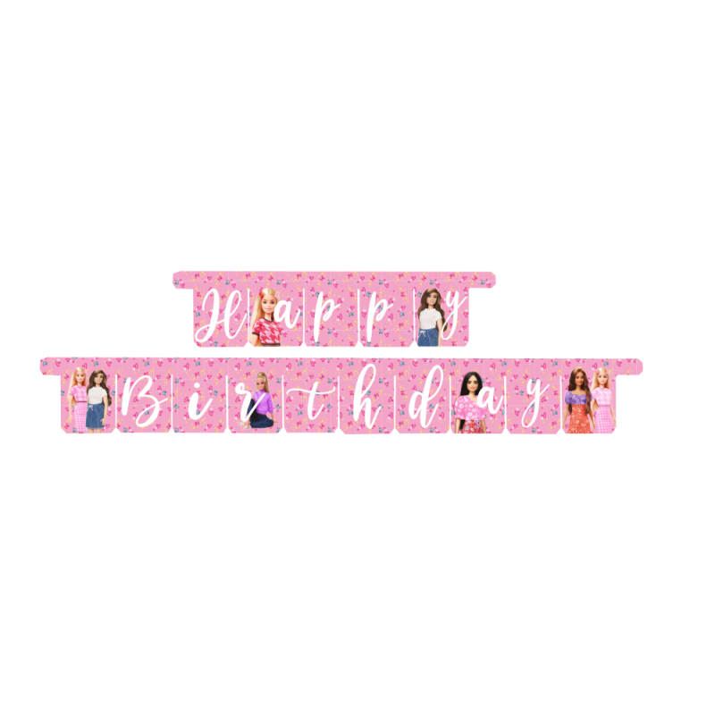 GUIRLANDE LETTRES HAPPY BIRTHDAY BARBIE 300 X 16.5 CM GUIRLANDE LETTRES HAPPY BIRTHDAY BARBIE 300 X 16.5 CM