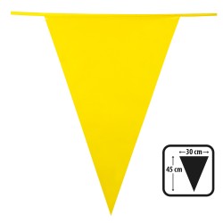 GUIRLANDE PAVILLONS  OU FANIONS JAUNE GRAND MODELE 45 X 30 CM  LONGUEUR 10 M
