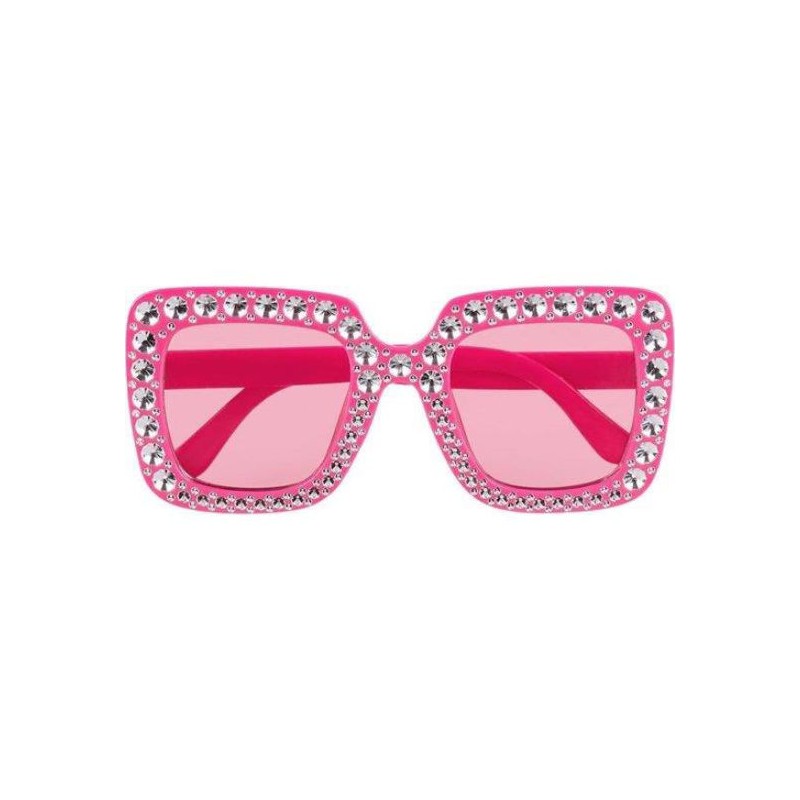 LUNETTE ROSE AVEC STRASS ARGENT 