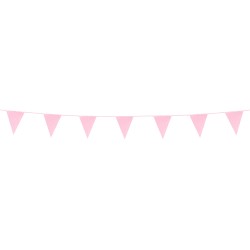 GUIRLANDE PAVILLONS  OU FANIONS ROSE CLAIR GLITTER PAILLETTES 6 METRES