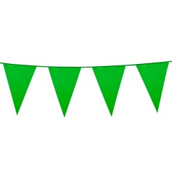GUIRLANDE PAVILLONS  OU FANIONS VERT GRAND MODELE 45 X 30 CM  LONGUEUR 10 M