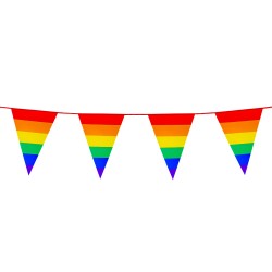 GUIRLANDE PAVILLONS  OU FANIONS ARC EN CIEL RAINBOW 10M