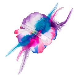 FLEURS HAWAI A CHEVEUX HIBISCUS BLEU VIOLET ET ROSE