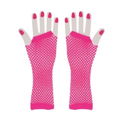 MITAINES RESILLES LONGUES ROSE FLUO