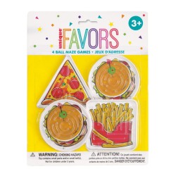4 JEUX LABYRINTHE FAST FOOD - GADGETS POUR PINATA OU SAC CADEAU