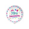 BALLON METALLIQUE ROND 48 CM JOYEUX ANNIVERSAIRE MULTICOLORE