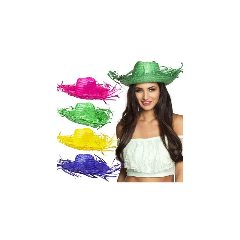 CHAPEAU DE PAILLE HAWAI EXISTE EN JAUNE ROSE BLEU OU VERT CHAPEAU DE PAILLE HAWAI EXISTE EN JAUNE ROSE BLEU OU VERT