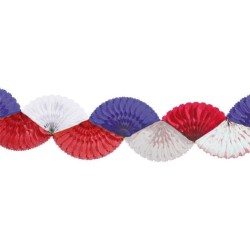 GUIRLANDE EVENTAIL BLEU BLANC ROUGE 3 METRES
