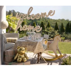BALLON METALLIQUE OURS ASSIS OR  GONFLAGE AIR 38 X 42 CM