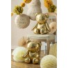 BALLON METALLIQUE OURS ASSIS OR  GONFLAGE AIR 38 X 42 CM