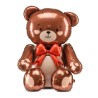 BALLON METALLIQUE OURS MARRON NOEUD ROUGE GONFLAGE AIR 84 X 75 CM