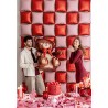 BALLON METALLIQUE OURS MARRON NOEUD ROUGE GONFLAGE AIR 84 X 75 CM