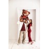 BALLON METALLIQUE OURS MARRON NOEUD ROUGE GONFLAGE AIR 84 X 75 CM