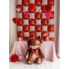 BALLON METALLIQUE OURS MARRON NOEUD ROUGE GONFLAGE AIR 84 X 75 CM