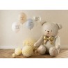 BALLON METALLIQUE OURS CREME SATIN NOEUD OR GONFLAGE AIR 84 X 75 CM