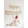 GUIRLANDE BALLONS METALLIQUES GONFLAGE AIR HAPPY BIRTHDAY BLANC CREME 340X35 CM