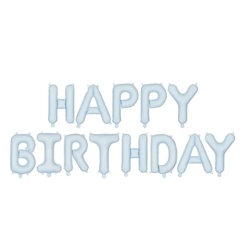 GUIRLANDE BALLONS METALLIQUES GONFLAGE AIR HAPPY BIRTHDAY BLEU CIEL 340X35 CM GUIRLANDE BALLONS METALLIQUES GONFLAGE AIR HAPPY BIRTHDAY BLEU CIEL 340X35 CM
