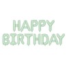 GUIRLANDE BALLONS METALLIQUES GONFLAGE AIR HAPPY BIRTHDAY VERT PASTEL 340X35 CM