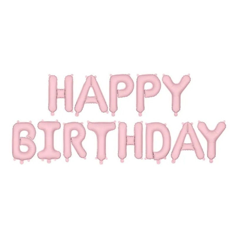 GUIRLANDE BALLONS METALLIQUES GONFLAGE AIR HAPPY BIRTHDAY ROSE PASTEL 340X35 CM GUIRLANDE BALLONS METALLIQUES GONFLAGE AIR HAPPY BIRTHDAY ROSE PASTEL 340X35 CM