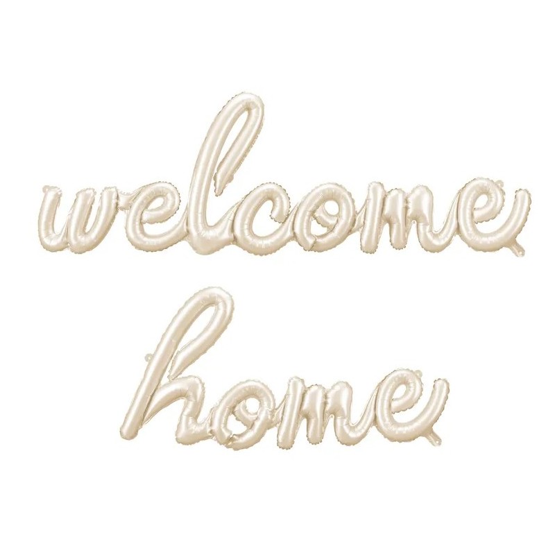 GUIRLANDE BALLONS METALLIQUES GONFLAGE AIR WELCOME HOME BLANC CREME 258 X 55 CM GUIRLANDE BALLONS METALLIQUES GONFLAGE AIR WELCOME HOME BLANC CREME 258 X 55 CM