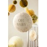 BALLON METALLIQUE ROND OH BABY BLANC CREME 35 CM GONFLE