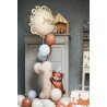 BALLON METALLIQUE ROND ONE BLANC CREME 52 CM GONFLE