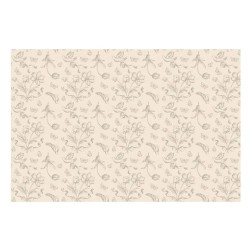 NAPPE POLY COTON HYDROPHOBE BEIGE AVEC FLEURS 120 X 180 CM