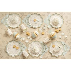 NAPPE POLY COTON HYDROPHOBE BEIGE AVEC FLEURS 120 X 180 CM