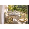 NAPPE POLY COTON HYDROPHOBE BEIGE AVEC FLEURS 120 X 180 CM