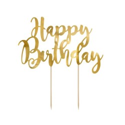 TOP OU PIQUE GATEAU CAKE TOPPER HAPPY BIRTHDAY OR