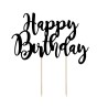 TOP OU PIQUE GATEAU CAKE TOPPER HAPPY BIRTHDAY NOIR
