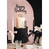 TOP OU PIQUE GATEAU CAKE TOPPER HAPPY BIRTHDAY NOIR