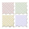 16 SERVIETTES VICHY PASTEL 33 X 33 CM LILAS ROSE VERT JAUNE OR ASSORTIS