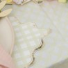16 SERVIETTES VICHY PASTEL 33 X 33 CM LILAS ROSE VERT JAUNE OR ASSORTIS