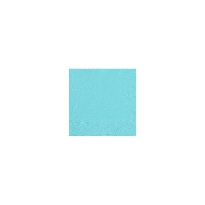 25 SERVIETTES PAPIER CRYSTAL BLEU CIEL COL 6 33 X 33 CM