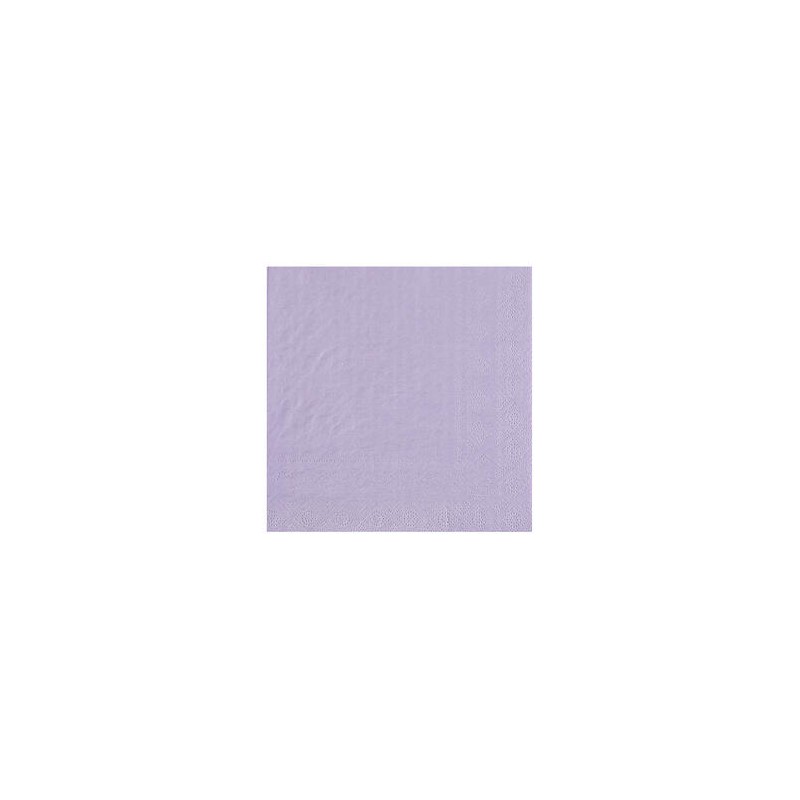 25 SERVIETTES PAPIER CRYSTAL LILAS OU PARME COL 16 33 X 33 CM