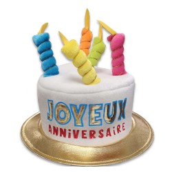 CHAPEAU GATEAU ANNIVERSAIRE AVEC BOUGIES JOYEUX ANNIVERSAIRE