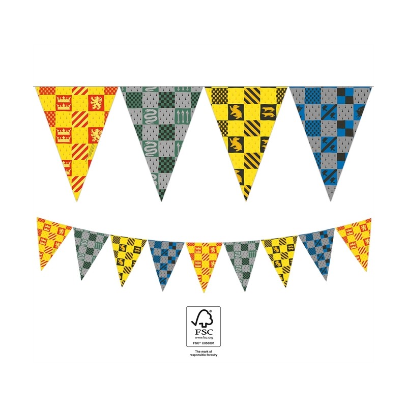 GUIRLANDE FANIONS HARRY POTTER POUDLARD 230 CM 