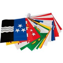 GUIRLANDE FANIONS DRAPEAUX CANTONS SUISSE 8 METRES AVEC 26 DRAPEAUX