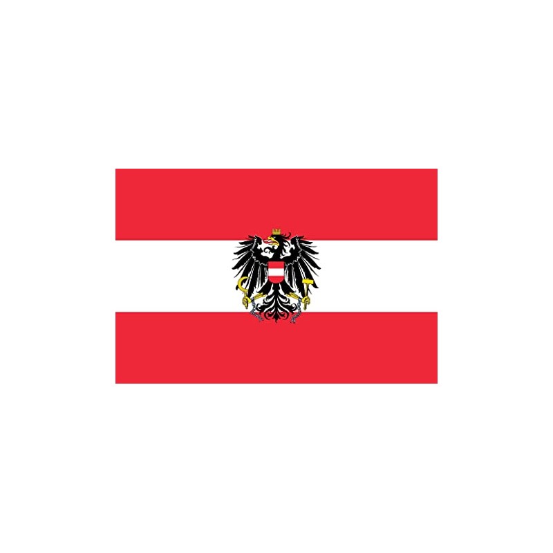 DRAPEAU ETAT D'AUTRICHE 90 X 150 CM AVEC BLASON