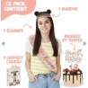 PACK ANNIVERSAIRE 18 ANS ECHARPE DIADEME CAKE TOPPER ET BOUGIES