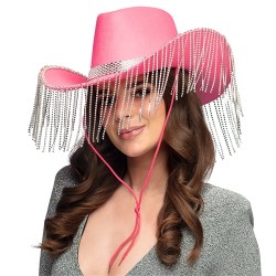 CHAPEAU COW BOY ROSE AVEC STRASS 