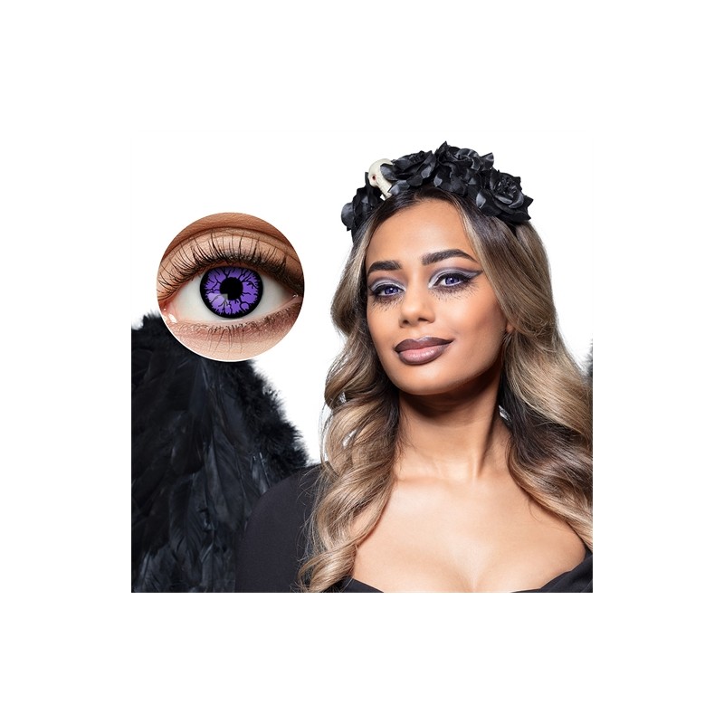LENTILLES VIOLET ET NOIR DARK ANGEL 1 SEMAINE LENTILLES VIOLET ET NOIR DARK ANGEL 1 SEMAINE