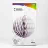 BOULE ALVEOLEE EN PAPIER BLANC 20 CM