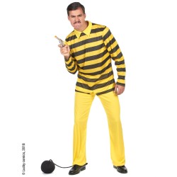 DEGUISEMENT PRISONNIER DALTON NOIR/JAUNE PANTALON JAUNE TAILLE XL