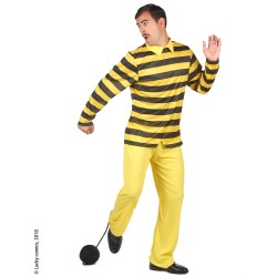 DEGUISEMENT PRISONNIER DALTON NOIR/JAUNE PANTALON JAUNE TAILLE XL